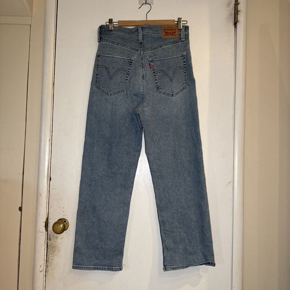 Levi's Ribcage Straight Ankle Jeans Women's Light Wash Button Fly | Size 29 - Picture 4 of 9